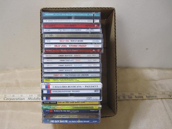 Box Lot of CDs, including Jimmy Buffet, Billy Joel, James White and more
