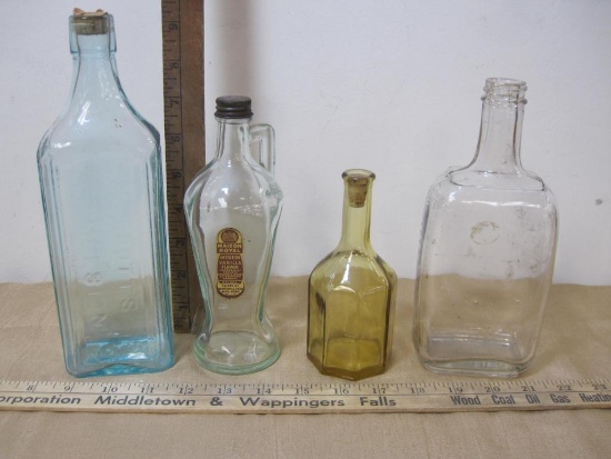 Four Vintage Bottles, Embossed Scott's Emulsion and more, AS-IS