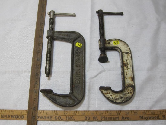 Pair of C Clamps, 4 and 6 inch
