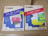 Two Boxes of Avery Laser Labels, both more than half full