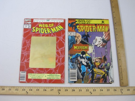 Two Comic Books Issues of Web of Spider-Man No 29 (August 1987) and 90 (July 1992, cover says Nov),