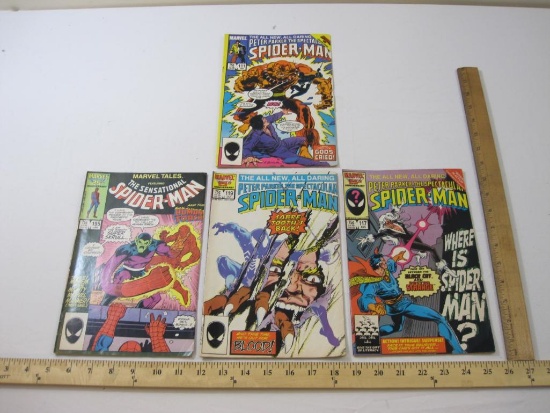 Four Copper Age Spider-Man Comic Books including Peter Parker, The Spectacular Spider-Man Nos. 111,