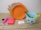Lot of 8 Fish Sand Pans, bucket and shovel, great for the beach