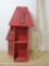 Red Wooden House Shelf, approx 23 inches tall