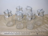 Lot of Six Bail-top Canning Jars