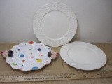 Two Savanah Serving plates and a Cupcake platter