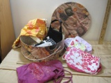 Hat Box of Purses and Makeup Bags including Kate Spade and Clinique