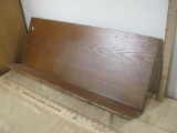 Angled Oak Shelf, approx 29 wide by 12 inches tall by 11 over inches wide (5 inch slanted shelf)