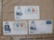 Lot of 3 100th Anniversary United State Postage First Day of Issue Covers. One features a 3 cent