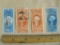 Lot of 4 U.S. Internal Revenue stamps, all featuring an image of George Washington, in denominations