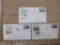 Lot of 3 1947 First Day of Issue covers: 15 cent International Air Mail stamp with image of plane