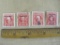 Lot of 4 Internal Revenue Documentary stamps featuring images of Alexander Hamilton (2 one cent),