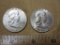 Lot of 2 1962 Benjamin Franklin Silver Half Dollars: 1962 and 1962-D. 25g