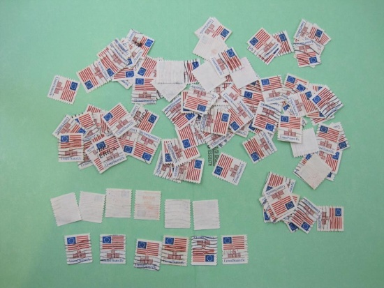 Over 100 loose canceled 13 cent Flag US stamps, #1625