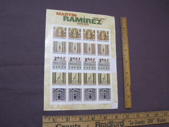 Souvenir sheet of 20 2015 Martin Ramirez 1895-1963 Forever US postage stamps, # 4972