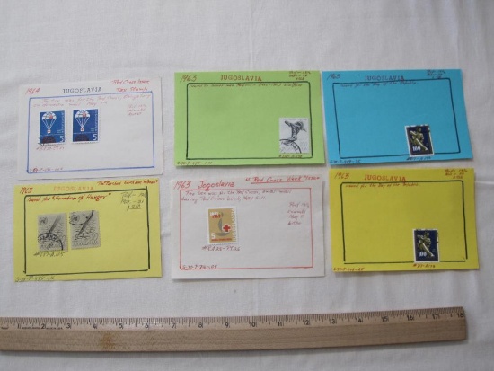 Lot of 6 canceled 1963 Yugoslavia postage stamps (including 2 issued for the Day of the Republic),