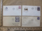 Lot of 4 1940s 3-cent Stamps US First Day Covers, America Prepares, 25th Anniversary of 13th