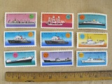 Lot of 9 Polska (Poland) ship stamps from a 1971 Merchant Ship set, with 8 different stamps and a