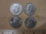 Lot of 4 JFK Half Dollars: 1972, 1974, 1977 and 1989