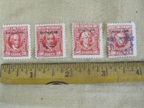 Lot of 4 Internal Revenue Documentary stamps depicting Richard Rush (20 cent), Louis McClane (40