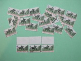 Lot of 25 canceled 1973 8 cent Postrider/Rise of the Spirit of Independence US postage stamps, #1478