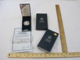 United States Eisenhower Centennial Silver Dollar in box with certificate of authenticity