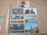 Seven Vintage Postcards from Columbus & Akron OH including Ohio State University, Goodyear Tire and