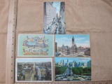 Five Vintage Philadelphia PA Postcards including Independence Hall, City Hall and more