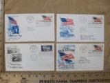 Four 1959 First Day Covers including Old Glory 49 Star American Flag and St. Lawrence Seaway