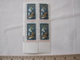 Block of 4 1969 6 cent William M. Harnett/American Painting US postage stamps, #1386