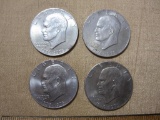 Lot of 4 Bicentennial (1776-1976) Eisenhower Dollars, 91 g