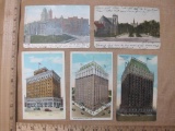 Five Vintage Omaha Nebraska Postcards including Hotel Fontenelle, The Bankers Reserve Life Building