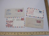 Lot of Vintage Postmarked Airmail Envelopes from 1937-1966 including Toytown Tree with note