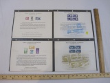 Four Bureau of Engraving and Printing Souvenie Cards including Communications for Peace, The Alamo &