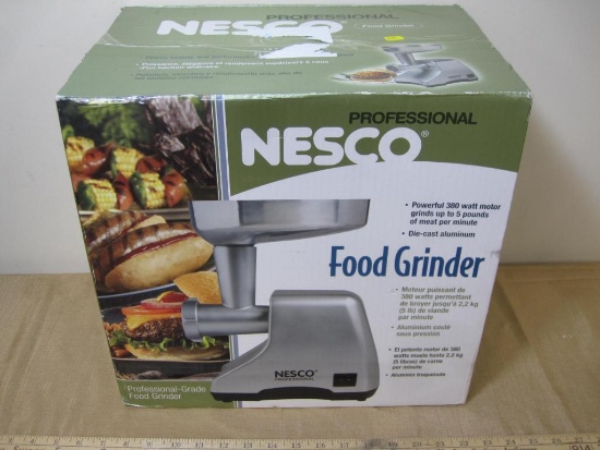 Brand New in the Box Nesco Food Grinder Professional Grade, 380 Watt motor, cast Aluminum