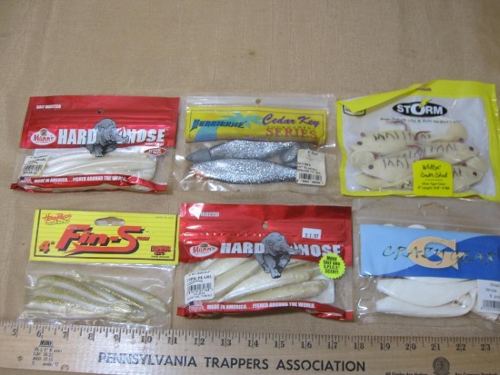 Six Packages of Rubber Fishing Baits