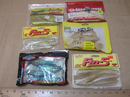 Six Packages of Rubber Fishing Baits