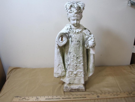 Cement Infant of Prague Statue, approx 22 inches tall