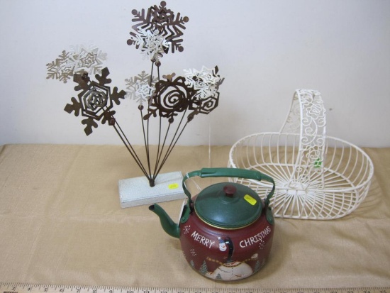 Lot of Metal Home Decor Items, Metal basket and more