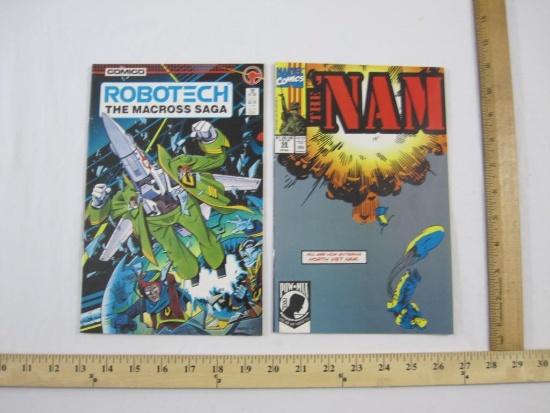 Two Comic Books including The Nam No. 59 (August 1991 Marvel) and Robotech The Macross Saga No. 12