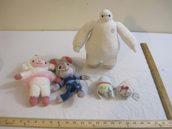 Lot of Assorted Plush Toys including Big Hero 6, Judy (Zootopia, Lamby (Doc McStuffins), Dumbo &