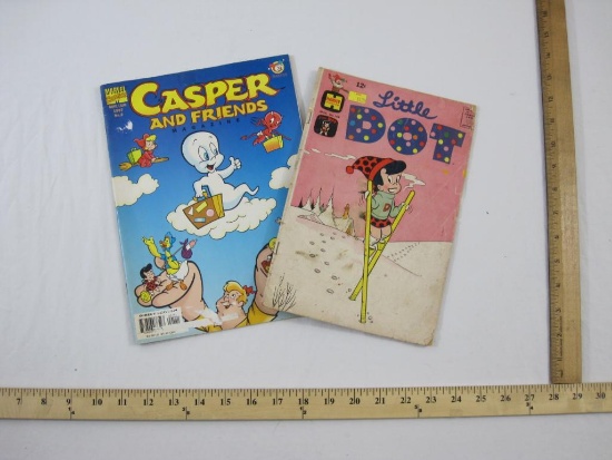 Two Harvey Comics including Little Dot No. 104 (April 1966) and Casper and Friends Magazine No. 2