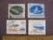 Lot of 4 Romania postage stamps include 2 canceled 1955 European Women?s Rowing Championship stamps