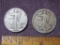 Lot of 2 Walking Liberty Silver Half Dollars, 1920 and 1944, 24.3 g