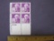 Block of 4 Thomas Edison 3 cent US postage stamps, #945