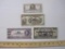 Four El Banco Central De Bolivia Paper Currency Notes including Un (1) Boliviano and Cincuenta (50)