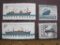 Lot of 4 Poland Polska postage stamps, all featuring ships and one of them canceled.