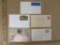 Lot of 5 postcards, including 4 prepaid with US postage. Also, one Mexico postcard.