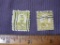 Two canceled 1927 US Grant 8 cent US postage stamps, #640