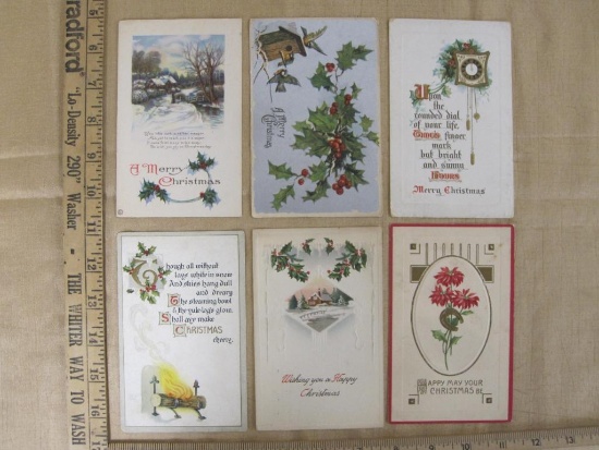 Assorted Christmas postcards from the early 20th Century.